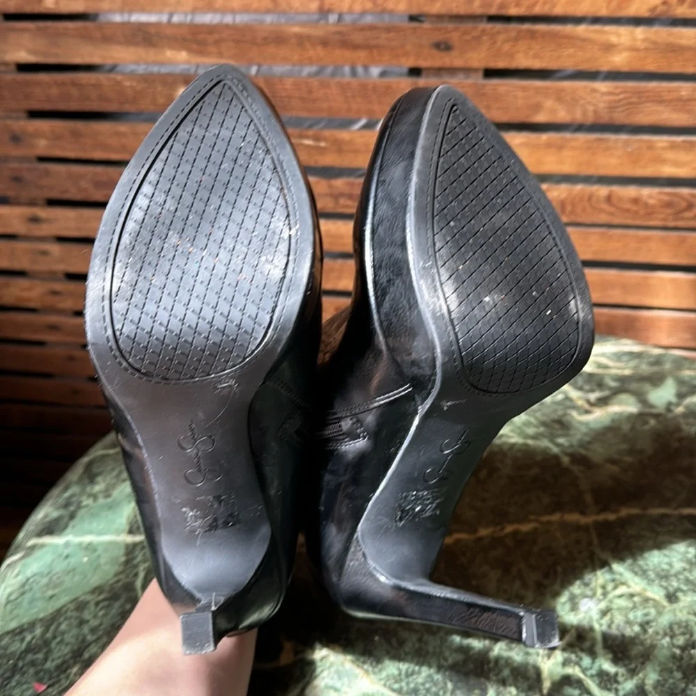 Jessica Simpson crackle patent platform heeled booties 9.5 M 39.5  JS-ZAMIA - Picture 8 of 12